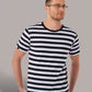 MTS M109 ― Weiches Unisex Stripy Bio-Baumwolle T-Shirt - Schwarz / Rot