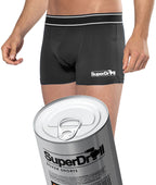 Gift idea ― Tear-off lingerie: SUPER DRILL Men's Boxer Shorts (Black) in a tear-off can