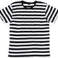 MTS M109 ― Weiches Unisex Stripy Bio-Baumwolle T-Shirt - Schwarz / Weiß