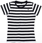 MTS M110 — Soft Women's Striped Organic Cotton T-Shirt - Black / White