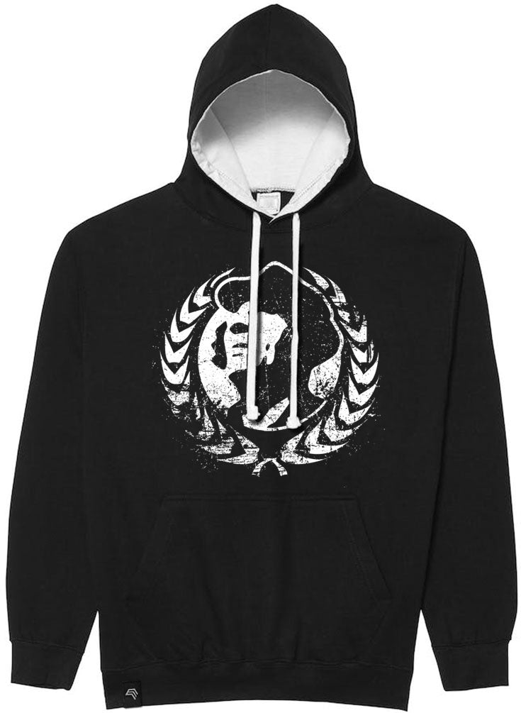 Wreath of Spikes - Unisex Bi-color Hoodie - Black / White