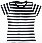 MTS M110 — Soft Women's Striped Organic Cotton T-Shirt - Black / White