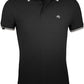 SLS 0577 ― Kontraststreifen Polo Shirt - Schwarz / Weiß