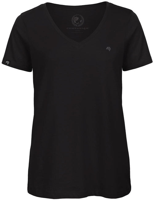 BAC TW045 ― Women's Organic Cotton V-Neck T-Shirt - Black