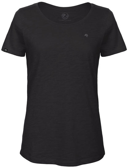 BAC TW047 ― Damen Bio-Baumwolle Flammgarn T-Shirt - Grau Schwarz