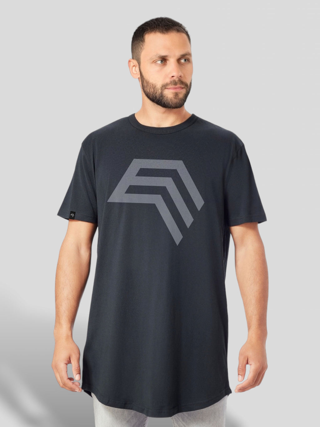 MTS M126 ― Extra-long Organic Cotton Long Length T-Shirt - Black