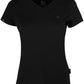 RMH 0202 ― Damen Luxury Bio-Baumwolle V-Neck T-Shirt - Schwarz