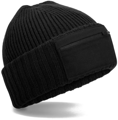 BFD 334R ― Eco Zip Patch Beanie - Schwarz