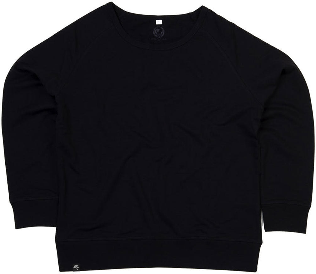 MTS M077 ― Women's Organic Cotton Recycled rPET Raglan Sweatshirt - Black