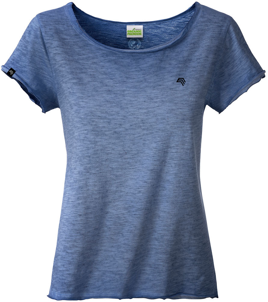 ― % ― JAN 8015 ― Damen Bio-Baumwolle Flammgarn T-Shirt - Denim Blau [S / L]