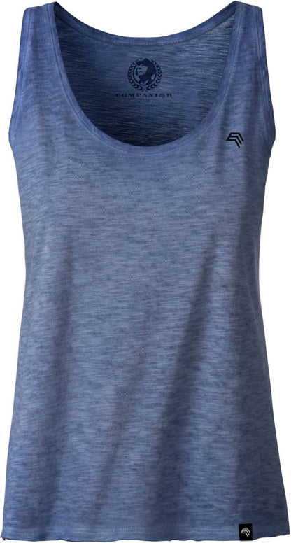 ― % ― Auslaufartikel ― JAN 8017 ― Damen Bio-Baumwolle Flammgarn Tank Top - Denim Blau (L)