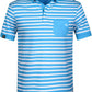 Auslaufartikel / Restposten ― JAN 8030 ― Unisex Bio-Baumwolle Polo Shirt gestreift - Atlantic Blau / Weiß