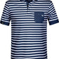 Auslaufartikel / Restposten ― JAN 8030 ― Unisex Bio-Baumwolle Polo Shirt gestreift - Navy Blau / Weiß