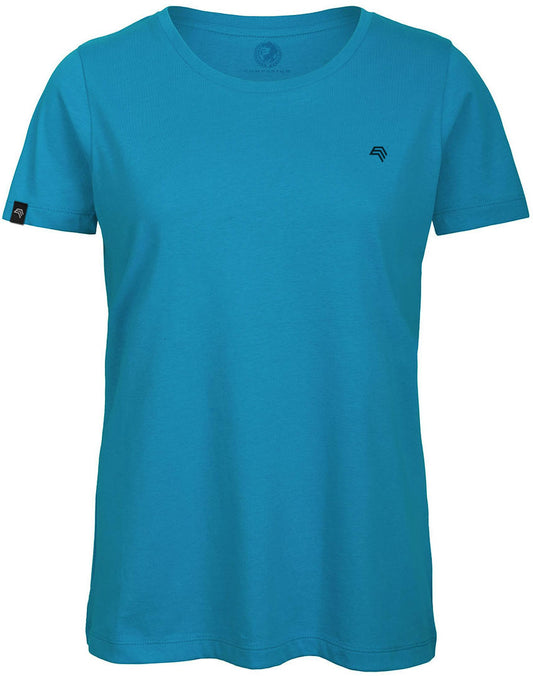 ― % ― BAC TW043/ ― Damen Bio-Baumwolle Medium-Fit T-Shirt - Atoll Blau [S]