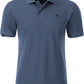 ― % ― JAN 8010/ ― Men's Bio-Baumwolle Polo Shirt - Melange Denim Blau [XL]