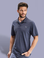 JAN 8010 ― Men's Organic Cotton Polo Shirt - Denim Mélange Blue