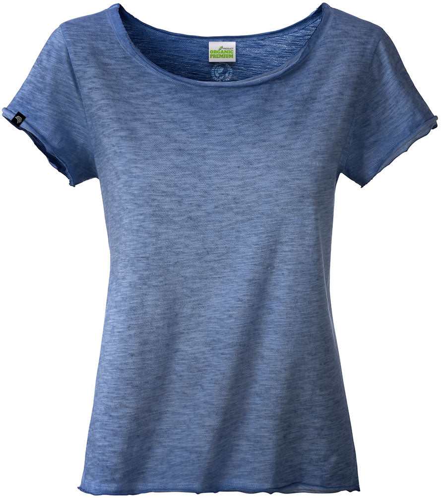 Auslaufartikel ― JAN 8015 ― Damen Bio-Baumwolle Flammgarn T-Shirt - Denim Blau