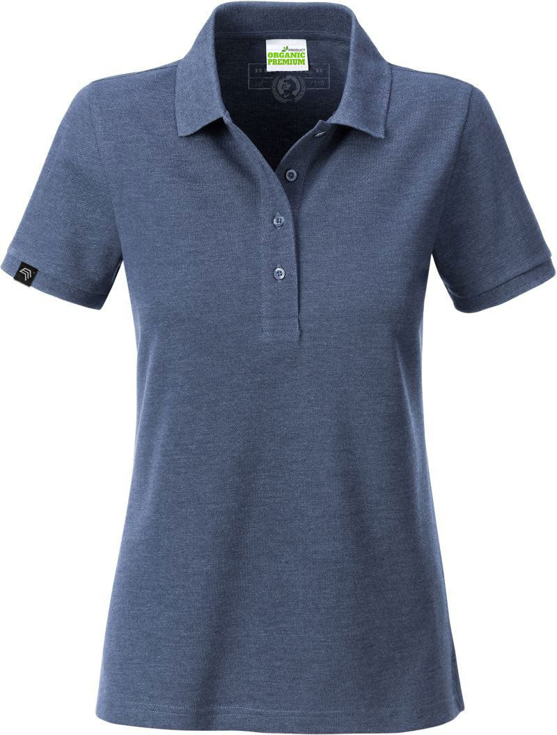― % ― JAN 8009 ― Damen Bio-Baumwolle Polo Shirt - Denim Blau Melange [2XL]