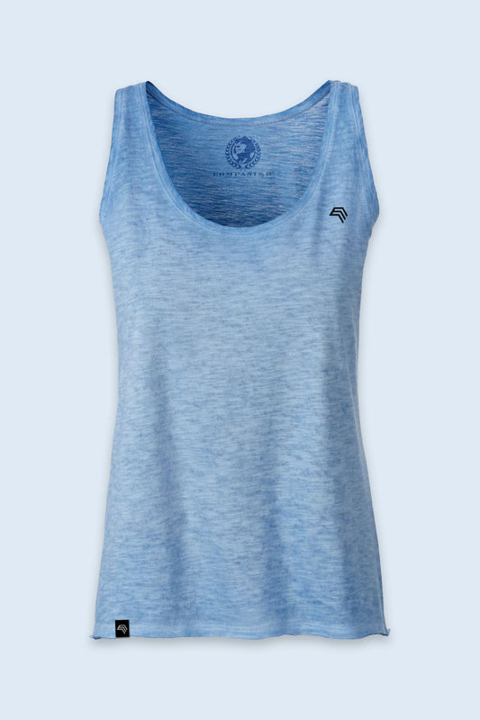 ― % ― Auslaufartikel ― JAN 8017/ ― Damen Bio-Baumwolle Flammgarn Tank Top - Horizon Blau (M)