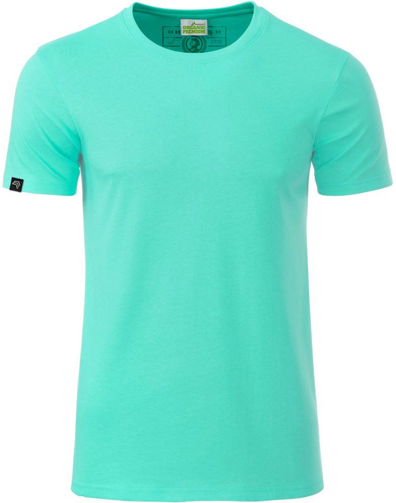 ― % ― JAN 8008 ― Herren Bio-Baumwolle T-Shirt - Blau Mint Grün [2XL]
