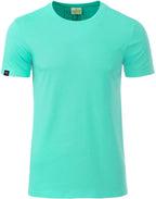 ― % ― JAN 8008 ― Herren Bio-Baumwolle T-Shirt - Blau Mint Grün / 2XL