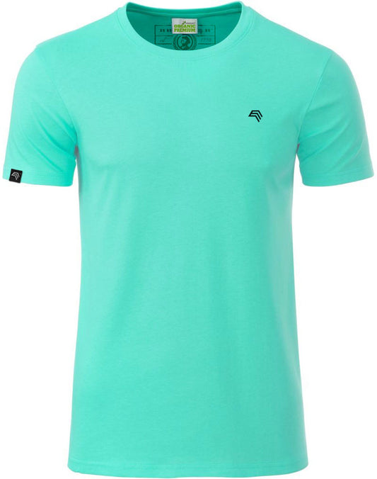 ― % ― JAN 8008/ ― Herren Bio-Baumwolle T-Shirt - Blau Mint Grün [2XL]
