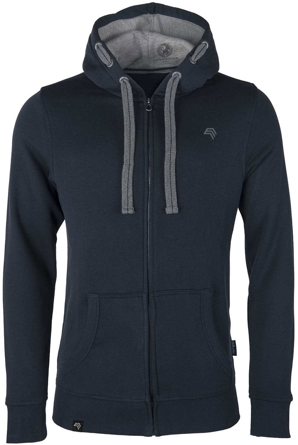 RMH 0701 ― Heavy Bi-Color Hoodie Sweat Jacket - Navy Blue