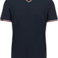 KRB K374 ― Bi-color Piqué-Trikot V-Neck T-Shirt - Navy Blau / Rot / Weiß