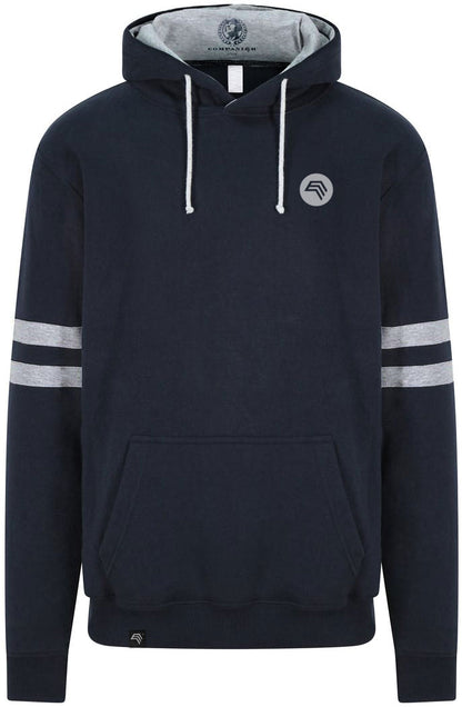 Auslaufartikel ― JDS 0103/15a ― Stripy Sleeve Hoodie Sweatshirt - Navy Blau / Hell Grau