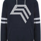 ― % ― JDS 0103/ ― Stripy Sleeve Hoodie Sweatshirt - Navy Blau / Hell Grau [L / 2XL]