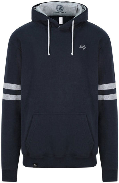 ― % ― JDS 0103/ ― Stripy Sleeve Hoodie Sweatshirt - Navy Blau / Hell Grau [L / 2XL]