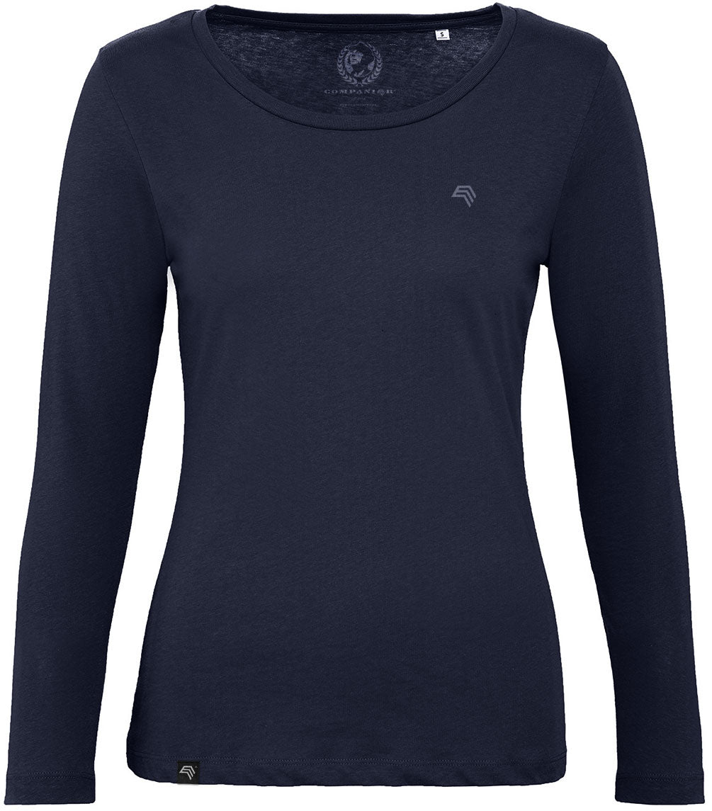 BAC TW071 ― Damen Bio-Baumwolle Langarm T-Shirt - Navy Blau