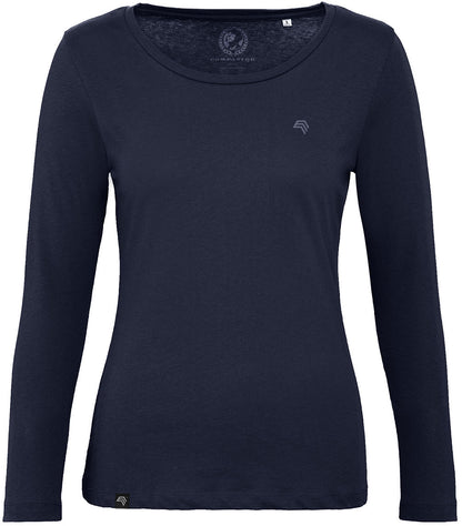 ― % ― BAC TW071/ ― Damen Bio-Baumwolle Longsleeve T-Shirt - Navy Blau [XS]