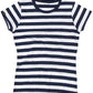 MTS M110 ― Weiches Damen Stripy Bio-Baumwolle T-Shirt - Navy Blau / Weiß