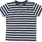 MTS M109 ― Weiches Unisex Stripy Bio-Baumwolle T-Shirt - Navy Blau / Weiß