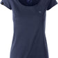 ― % ― JAN 8001/ ― Damen Bio-Baumwolle Rollsaum T-Shirt - Navy Blau [XL]