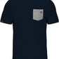 KRB K375 ― Herren Bio-Baumwolle T-Shirt mit Brusttasche - Navy Blau / Grey Melange