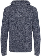 ECL 0080 ― Nachhaltig gestrickter Unisex Kapuzenpullover aus regenerierter Baumwolle - Navy Blau / Melange Grau