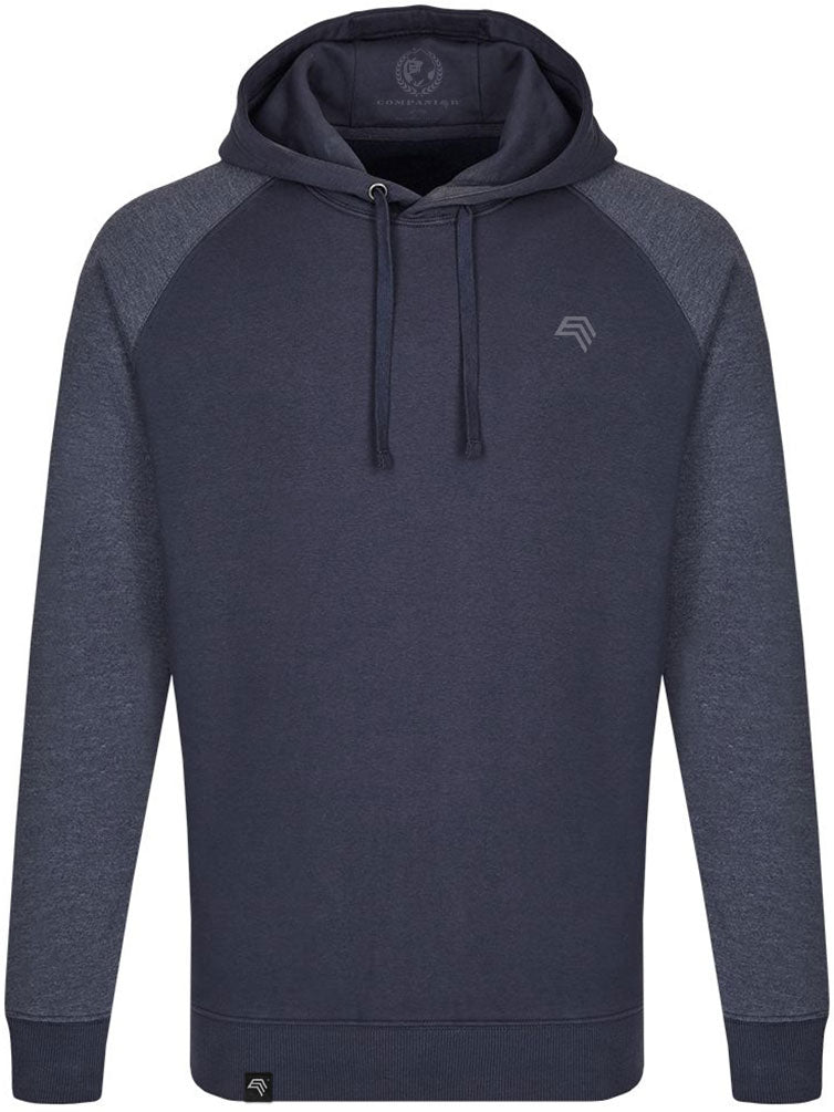 MMT 0611 ― Bi-Color No Pocket Hoodie Sweatshirt - Blue Navy / Melange