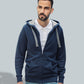 RMH 0701 ― Heavy Bi-color Hoodie Sweat Jacket - Denim Blau