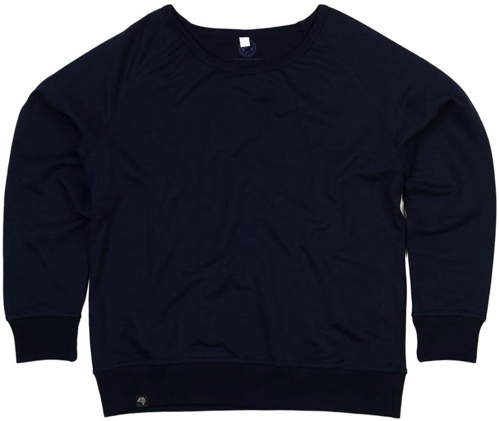 MTS M077 ― Women's Organic Cotton Recycled rPET Raglan Sweatshirt - Navy Blue