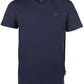 RMH 0102 ― Herren Luxury Bio-Baumwolle V-Neck T-Shirt - Navy Blau