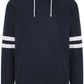 ― % ― JDS 0103/ ― Stripy Sleeve Hoodie Sweatshirt - Navy Blau / Hell Grau [L / 2XL]