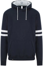 ― % ― JDS 0103 ― Stripy Sleeve Hoodie Sweatshirt - Navy Blau / Hell Grau / L / 2XL