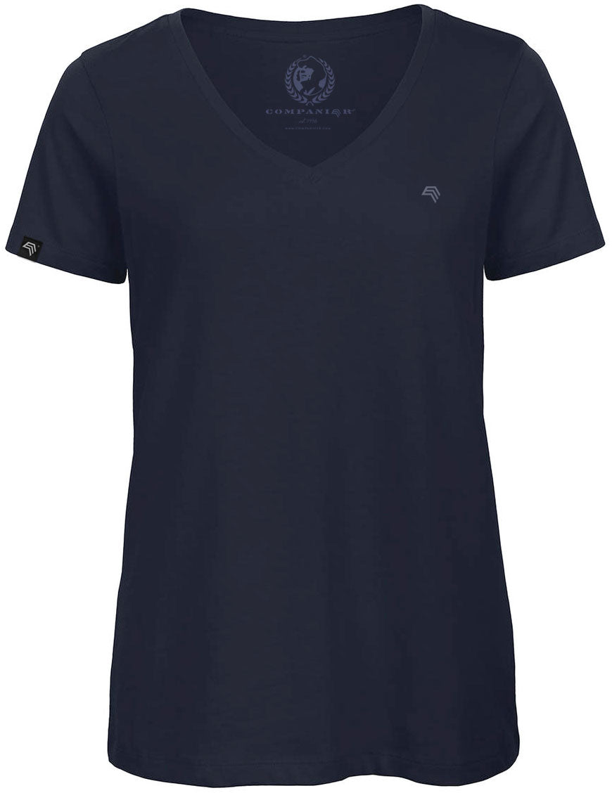 BAC TW045 ― Women's Organic Cotton V-Neck T-Shirt - Navy Blue