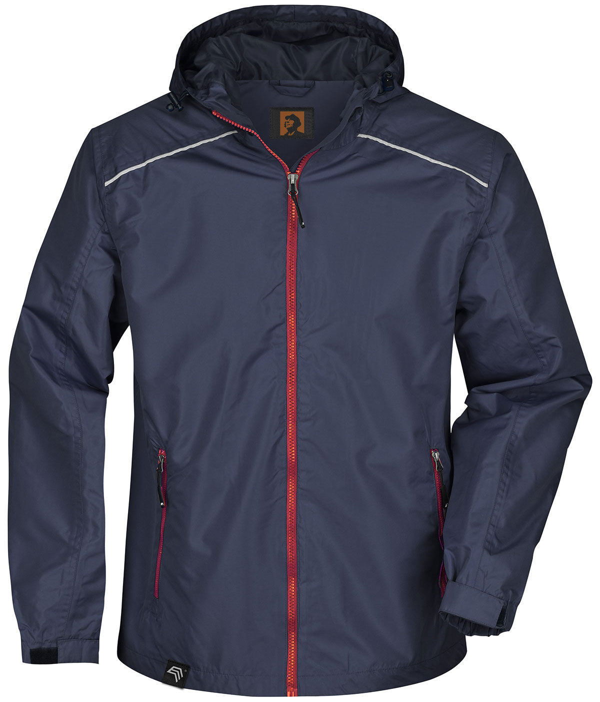 JAN 1118 ― Windbreaker Rain Jacket - Navy Blue / Red