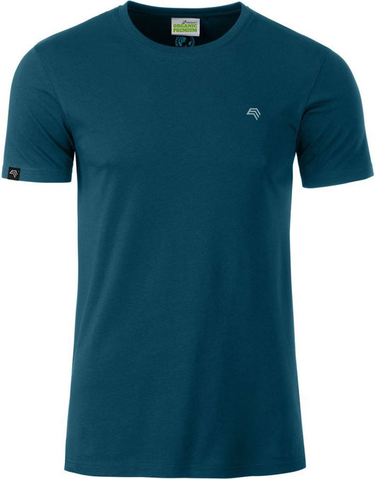 ― % ― JAN 8008/ ― Herren Bio-Baumwolle T-Shirt - Petrol Blau [L / XL / 3XL]