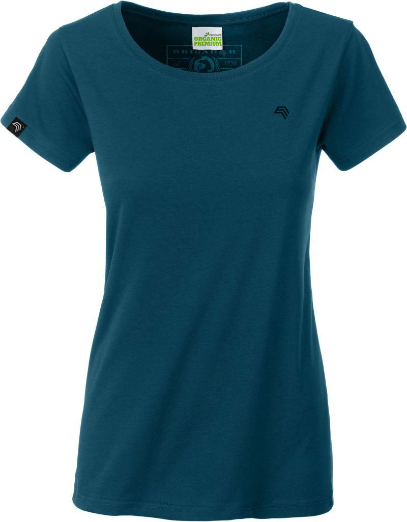 ― % ― JAN 8007/ ― Damen Bio-Baumwolle T-Shirt Organic - Petrol Blau [L]