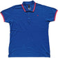 SLS 0577 ― Kontraststreifen Polo Shirt - Royal Blau / Coral Rot Orange