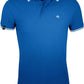 SLS 0577 ― Kontraststreifen Polo Shirt - Royal Blau / Weiß